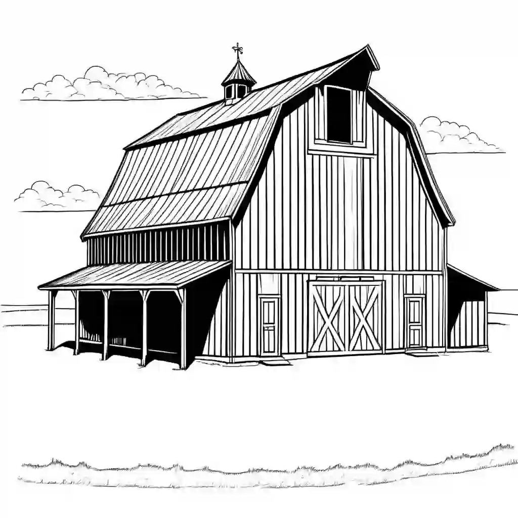 Barns coloring pages
